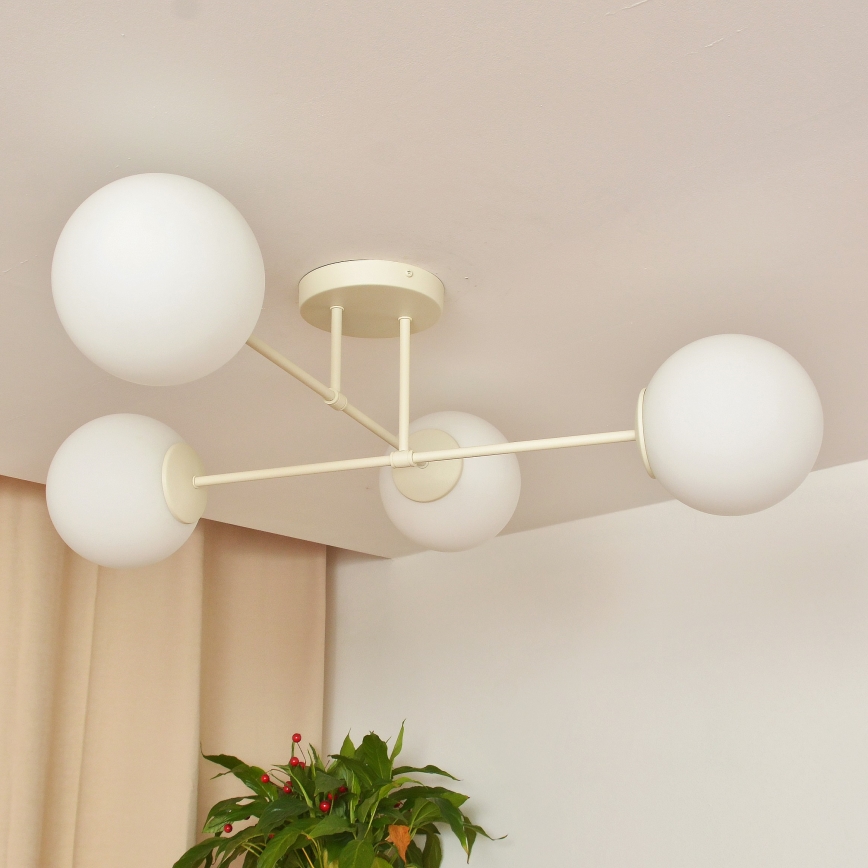 Anbauleuchte MOON 4xE27/15W/230V cremefarben