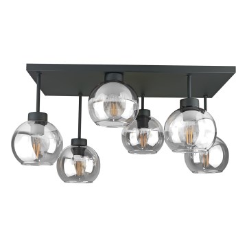 Anbauleuchte NESSA 6xE27/60W/230V schwarz/klar