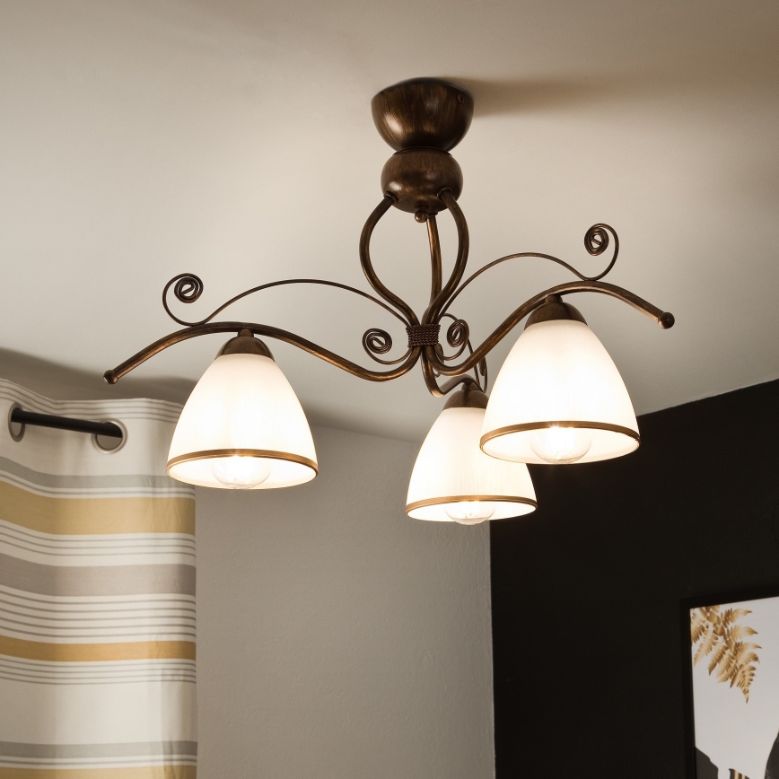 Anbauleuchte RETRO 3xE27/60W/230V bronzen