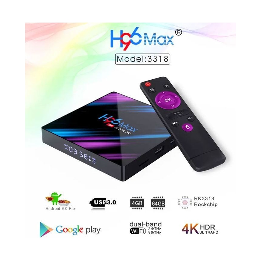 Android TV Box SMART 4 GB RAM 4K Wi-Fi + Fernbedienung