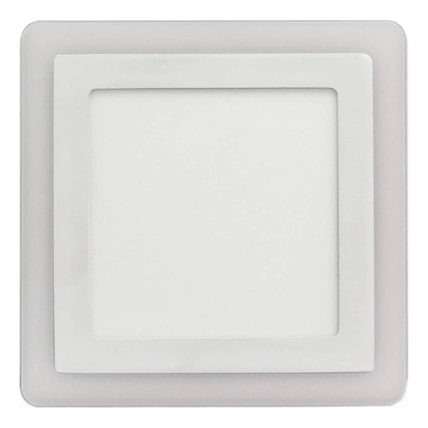 APLED - LED Badezimmer-Deckenleuchte SQUARE DUO LED/4W + LED/12W/230V IP41 3000/4000K 19,5x19,5 cm Weiß