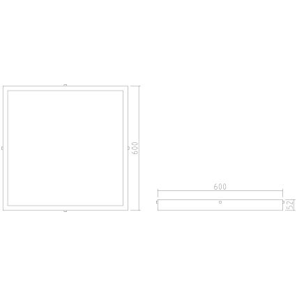 APLED - LED Aufbaustrahler QUADRA LED/40W/230V 4000K 60x60cm IP41