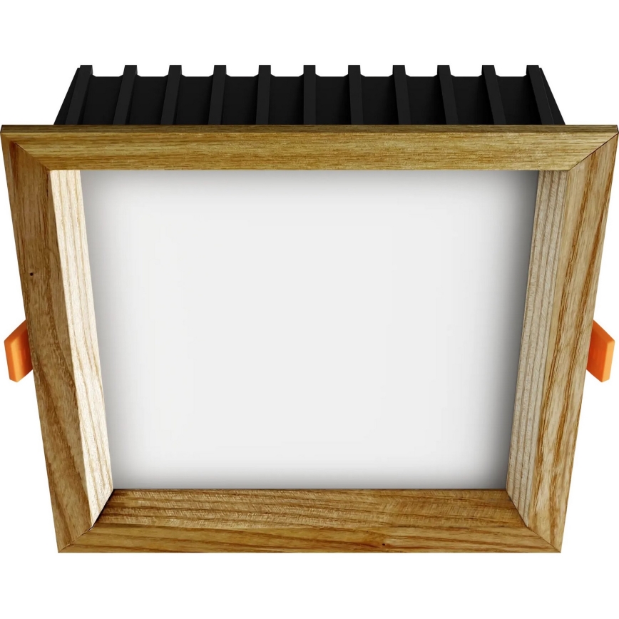 APLED - LED Einbauleuchte SQUARE WOODLINE LED/12W/230V 3000K 17x17 cm massiv Esche