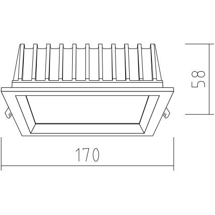 APLED - LED Einbauleuchte SQUARE WOODLINE LED/12W/230V 3000K 17x17 cm massiv Esche