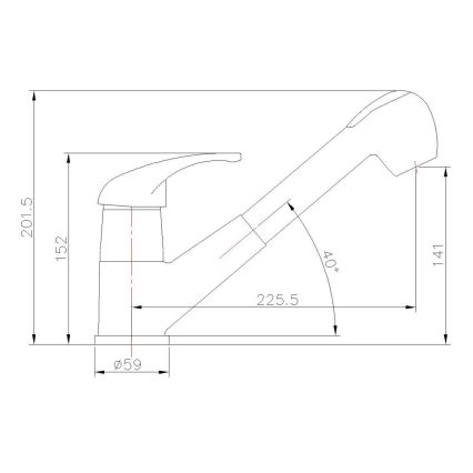 Aqualine - Spültischarmatur KASIOPEA 20 cm glänzender Chrom