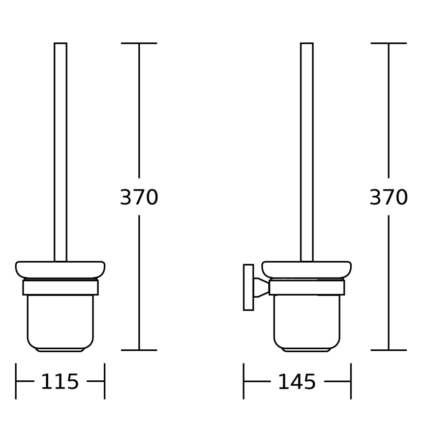 Aqualine - Wand-WC-Bürste SAMBA Milchglas/matt Schwarz