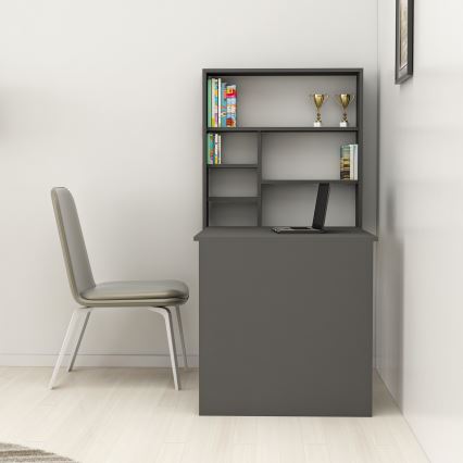 Arbeitstisch mit Regal SEDIR 154,2x90 cm Anthrazit