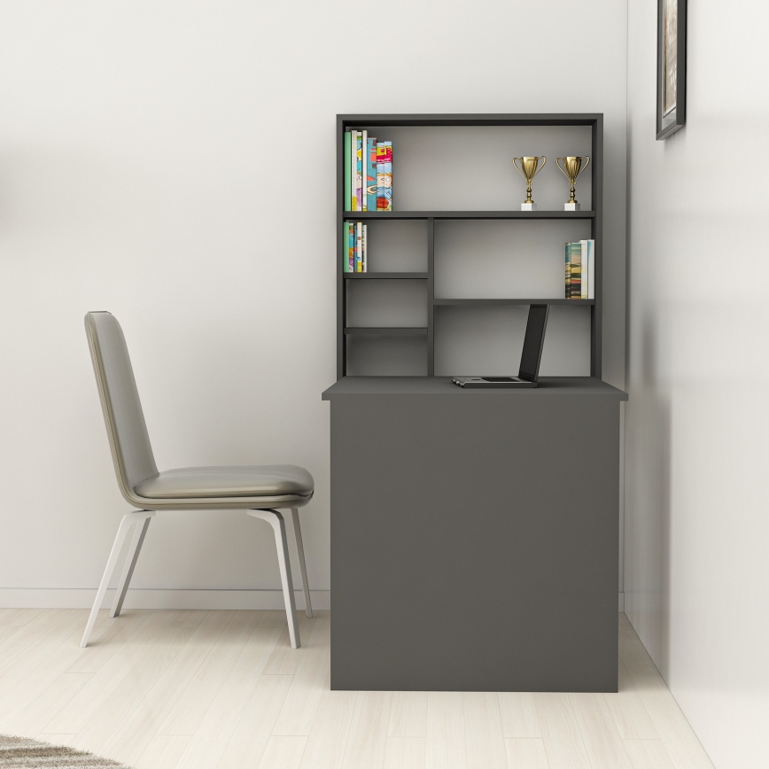 Arbeitstisch mit Regal SEDIR 154,2x90 cm Anthrazit