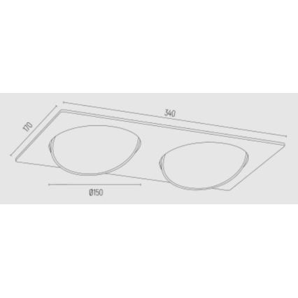 Argon 1046 - Einbauleuchte OLIMP 2xGU10-AR111/12W/230V weiß