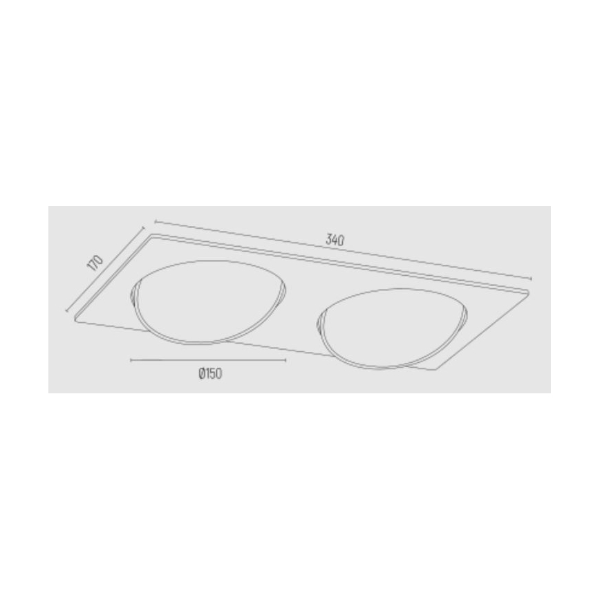 Argon 1046 - Einbauleuchte OLIMP 2xGU10-AR111/12W/230V weiß