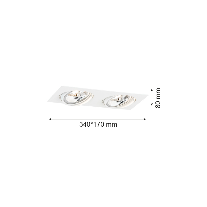 Argon 1046 - Einbauleuchte OLIMP 2xGU10-AR111/12W/230V weiß