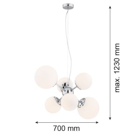 Argon 2531 - Hängeleuchte SATELITE 6xE27/15W/230V chrom glänzend