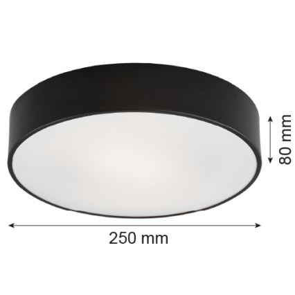 Argon 3081 - Deckenleuchte DARLING 2xE27/15W/230V Ø 25 cm schwarz