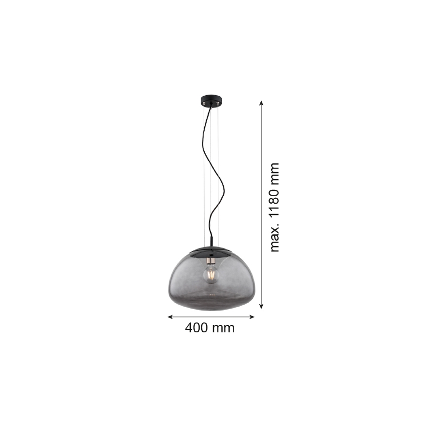 Argon 4350 - Hängeleuchte an Seil TRINI 1xE27/15W/230V Ø 40 cm schwarz