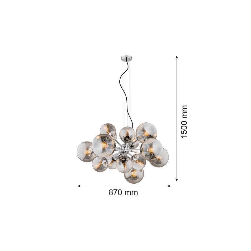 Argon 5022 - Hängeleuchte SATELITE 15xE27/15W/230V chrom glänzend