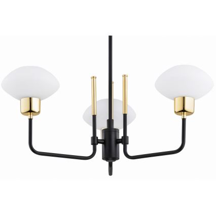 Argon 6166 - Deckenleuchte an Stange RAVELLO 3xE14/15W/230V schwarz/gold