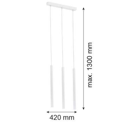 Argon 6178 - Hängeleuchte an Seil ETNA 3xG9/6W/230V weiß