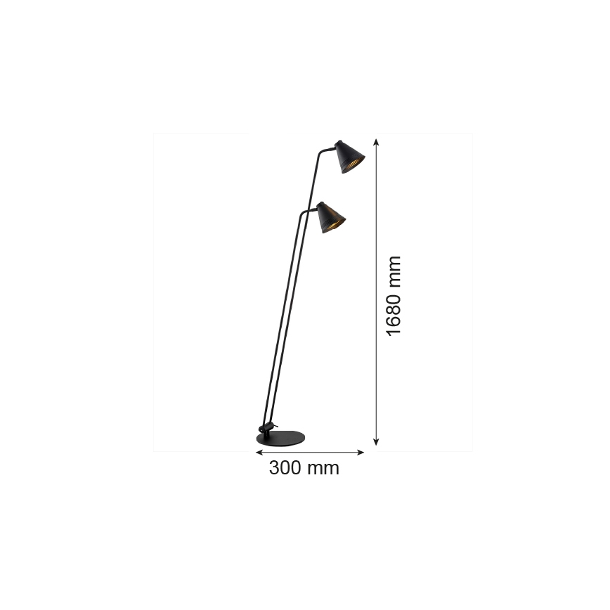 Argon 7077 - Bodenlampe AVALONE 2xE27/15W/230V schwarz