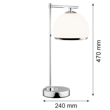 Argon 8121 - Tischlampe MARBELLA 1xE27/15W/230V glänzender Chrom