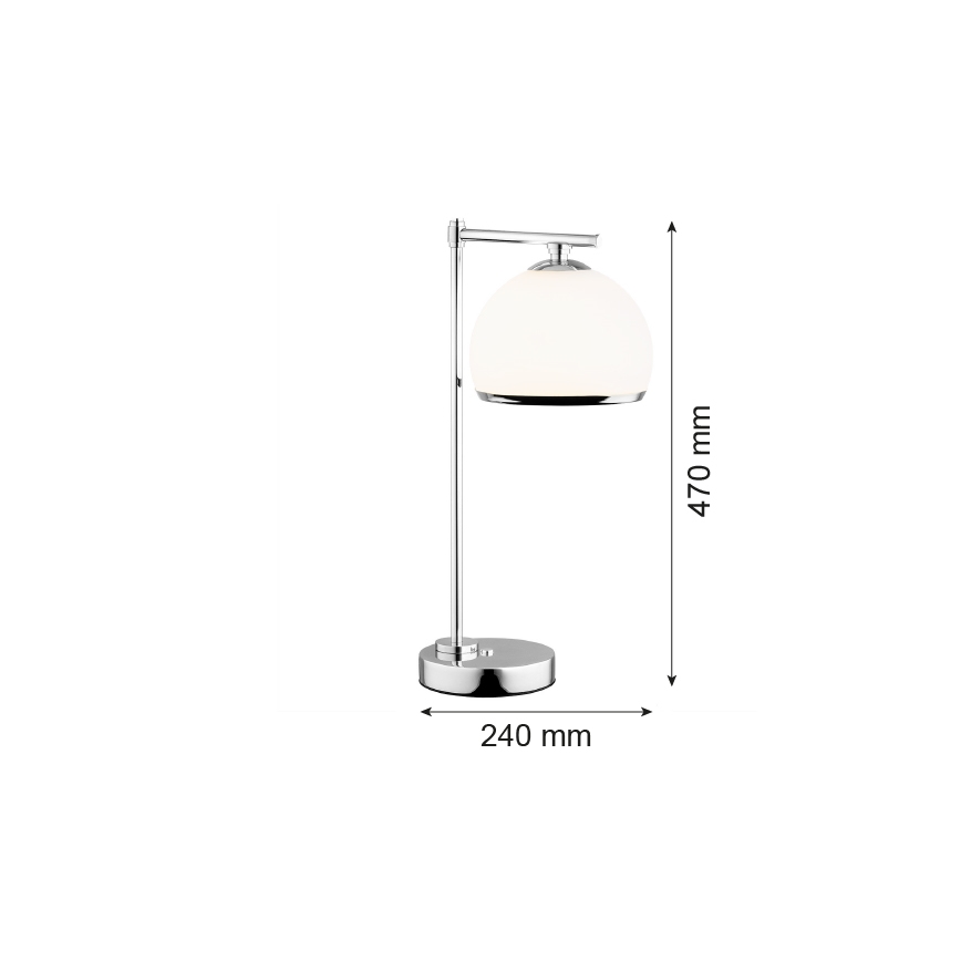 Argon 8121 - Tischlampe MARBELLA 1xE27/15W/230V glänzender Chrom