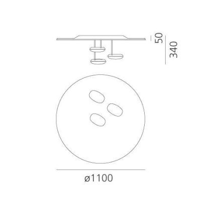 Artemide 1474110A - Dimmbare LED-Deckenleuchte DROPLET LED/87W/230V 3000K