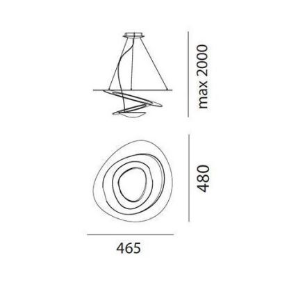 Artemide AR 1249010A - LED dimmbare Hängeleuchte an Seil PIRCE MICRO 1xLED/27W/230V