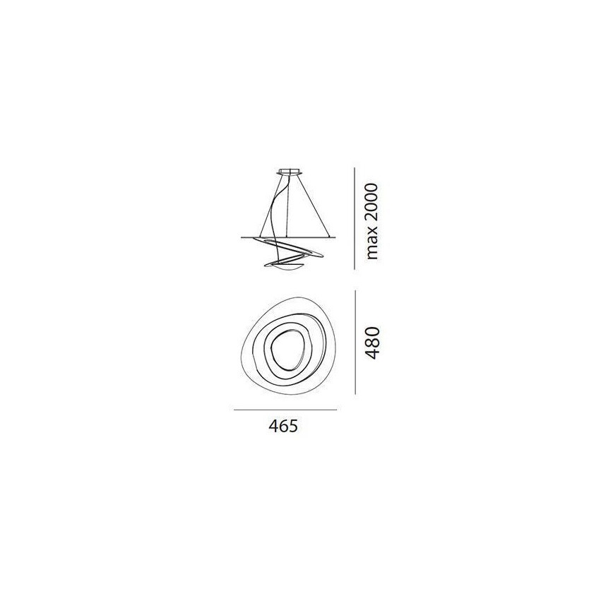 Artemide AR 1249010A - LED dimmbare Hängeleuchte an Seil PIRCE MICRO 1xLED/27W/230V
