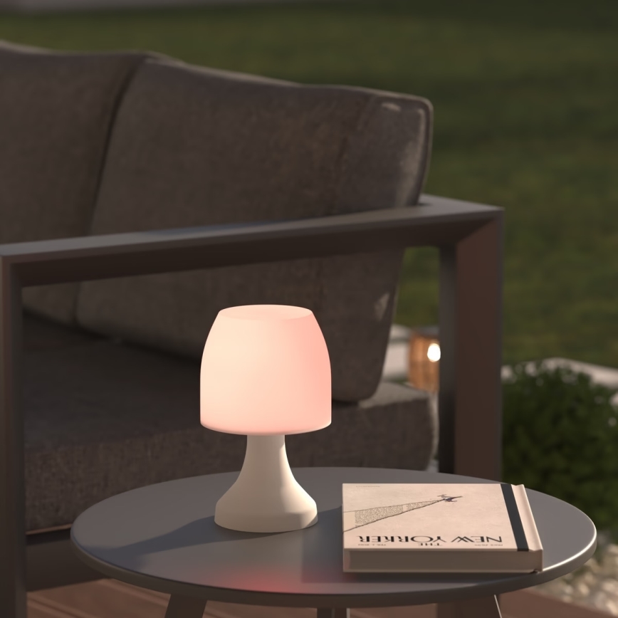 Atmosphera - LED RGB Außen-Tischlampe DOKK LED/3xAAA 19,5 cm IP44