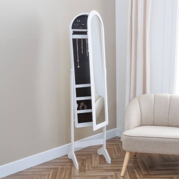 Atmosphera - Standspiegel mit Schmuckfach LEXY 158x38 cm weiß