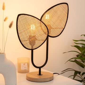 Atmosphera - Tischleuchte OLME 1xE27/40W/230V Rattan