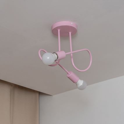 Aufbau-Deckenleuchte OXFORD 2xE27/15W/230V rosa