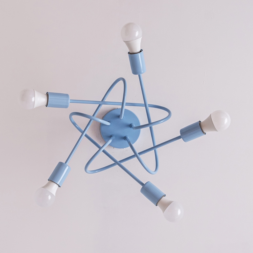 Aufbau-Deckenleuchte OXFORD 5xE27/15W/230V blau