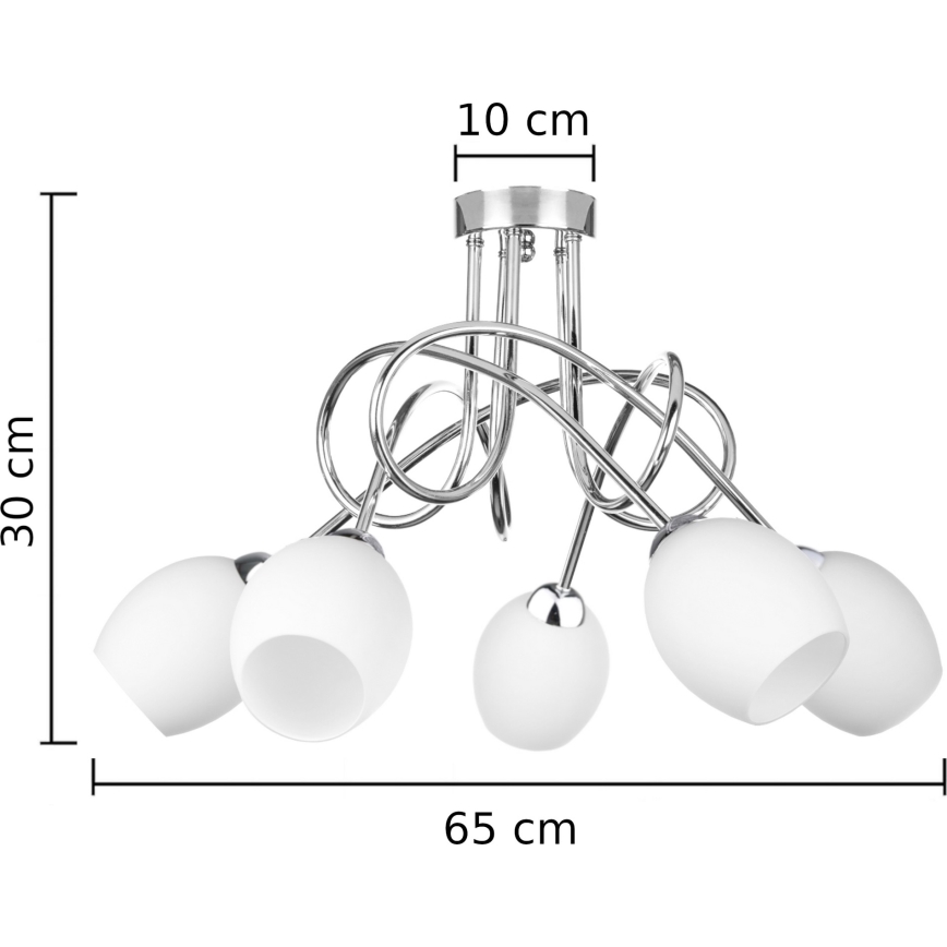 Aufbauleuchte TWIST WHITE 5xE14/40W/230V