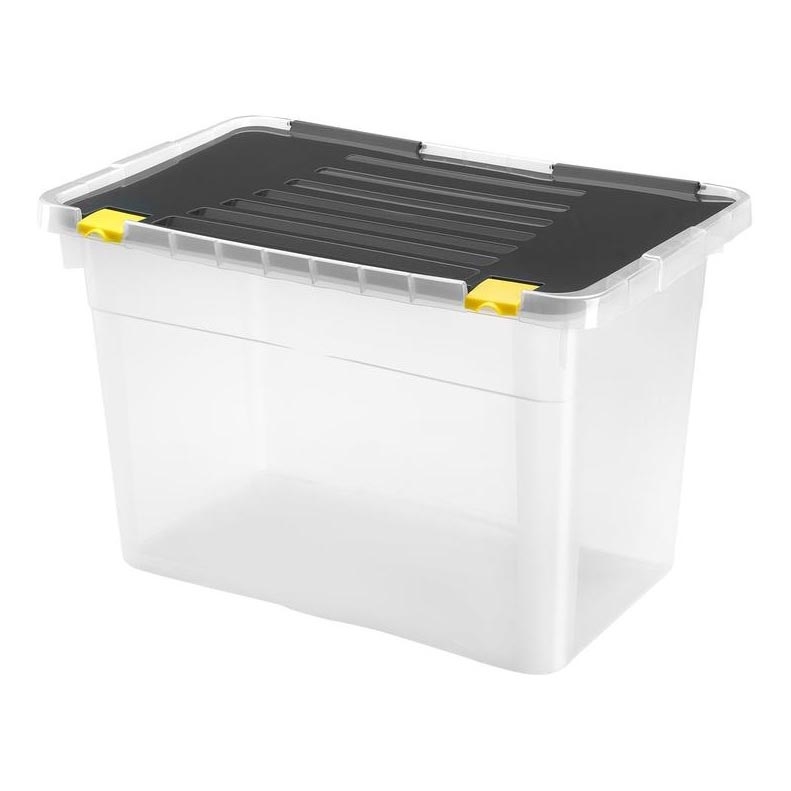 Aufbewahrungsbox 54 l schwarz/klar