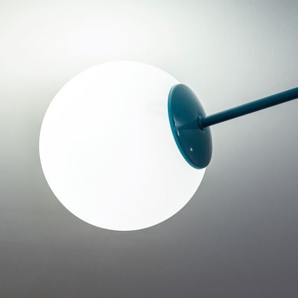 Aufgesetzte Deckenleuchte MOON 2xE27/15W/230V türkis