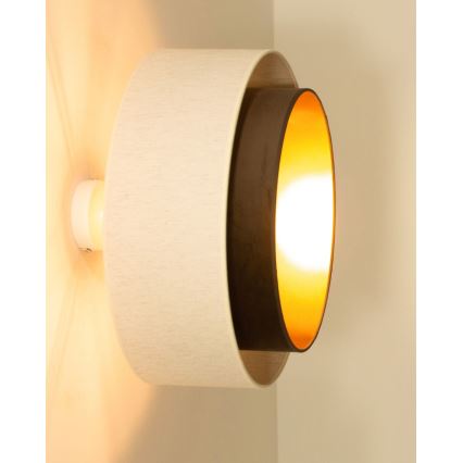 Aufgesetzte Deckenleuchte NATIA 1xE27/60W/230V weiß/braun