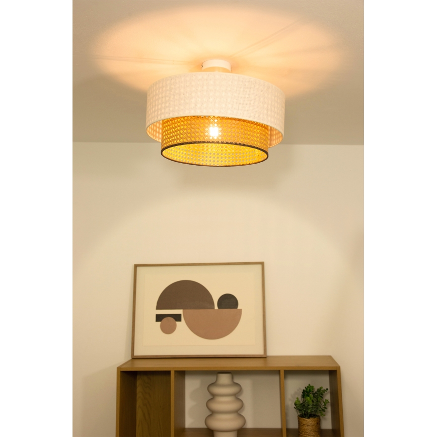 Aufgesetzte Deckenleuchte NATIA 1xE27/60W/230V weiß/braun