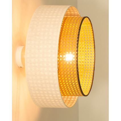 Aufgesetzte Deckenleuchte NATIA 1xE27/60W/230V weiß/braun