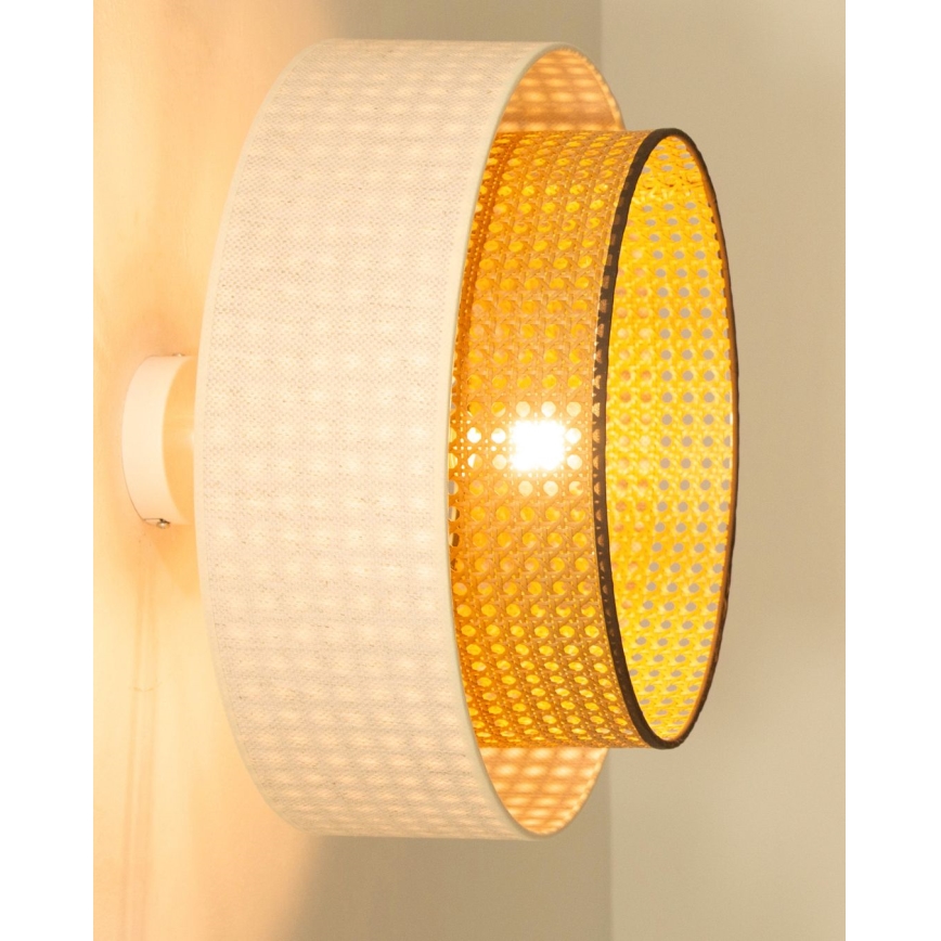 Aufgesetzte Deckenleuchte NATIA 1xE27/60W/230V weiß/braun