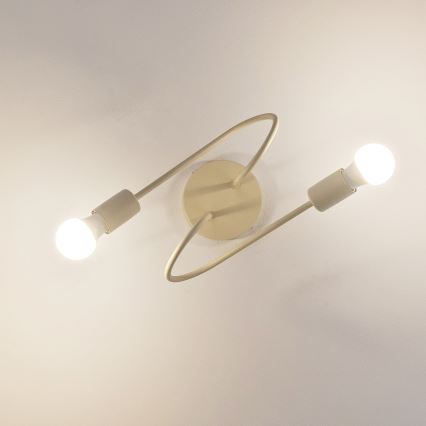 Aufgesetzte Deckenleuchte OXFORD 2xE27/15W/230V cremefarben