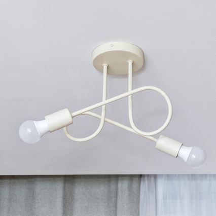 Aufgesetzte Deckenleuchte OXFORD 2xE27/15W/230V cremefarben