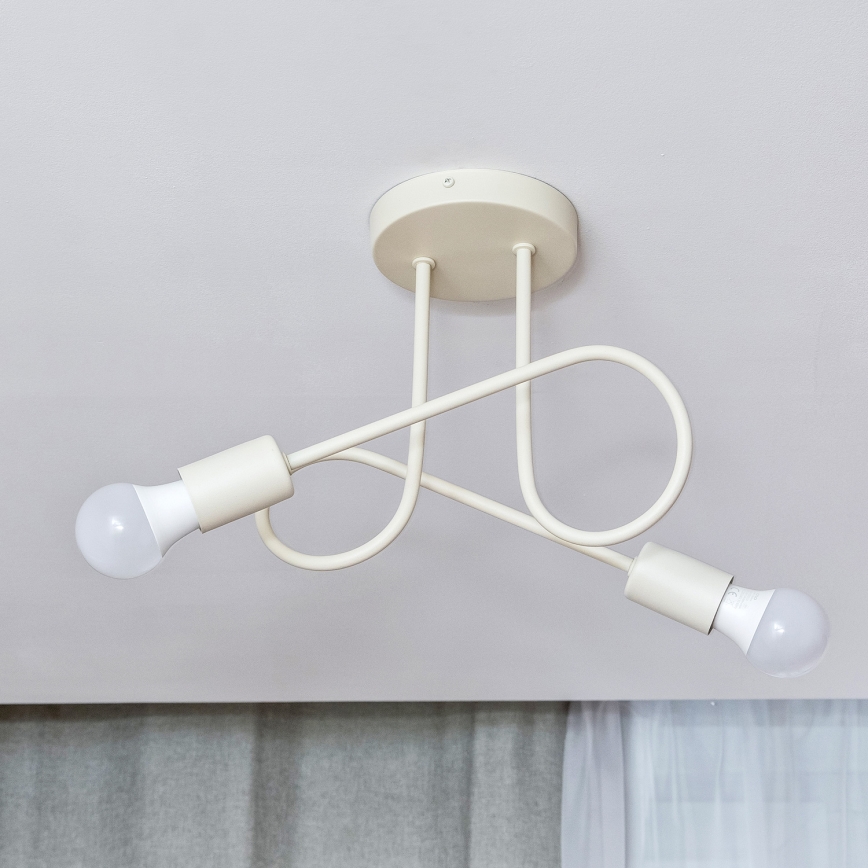 Aufgesetzte Deckenleuchte OXFORD 2xE27/15W/230V cremefarben