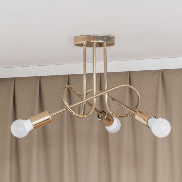 Aufgesetzte Deckenleuchte OXFORD 3xE27/15W/230V goldfarben
