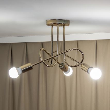 Aufgesetzte Deckenleuchte OXFORD 3xE27/15W/230V goldfarben