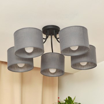 Aufgesetzter Kronleuchter ALBA 5xE27/15W/230V grau