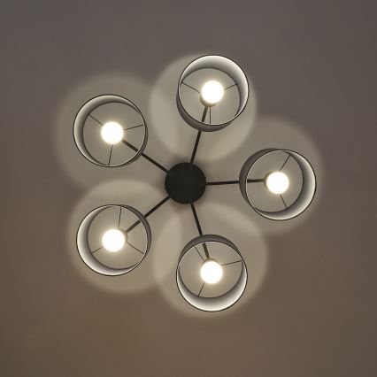 Aufgesetzter Kronleuchter ALBA 5xE27/15W/230V grau