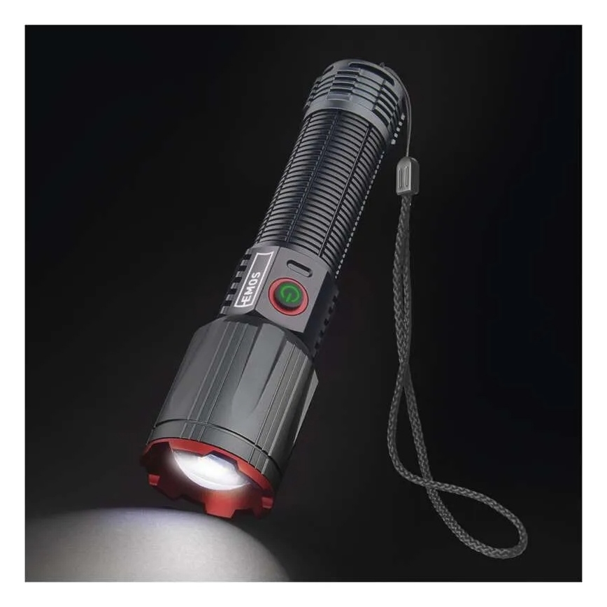 Aufladbare LED-Metall-Taschenlampe LED/5V 3000 glänzend 5000 mAh IP43