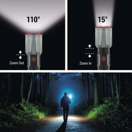 Aufladbare LED-Metall-Taschenlampe LED/5V 3000 glänzend 5000 mAh IP43