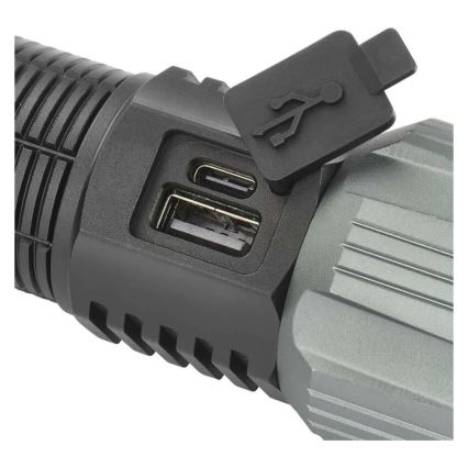 Aufladbare LED-Metall-Taschenlampe LED/5V 3000 glänzend 5000 mAh IP43
