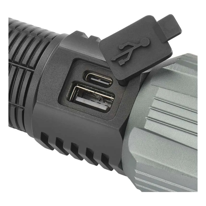 Aufladbare LED-Metall-Taschenlampe LED/5V 3000 glänzend 5000 mAh IP43